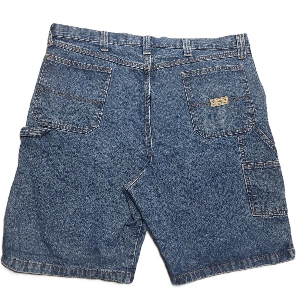 Wrangler Carpenter Shorts Mens 40 Jorts Blue Denim Cotton Workwear Y2K